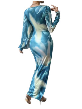 Robe asymétrique élégante à manches longues