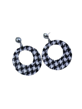 Boucles ronde à motifs pieds de poule