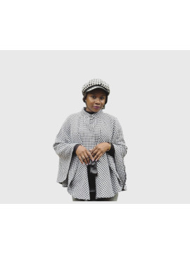 Cape automne ,hiver  à motifs pieds de poule